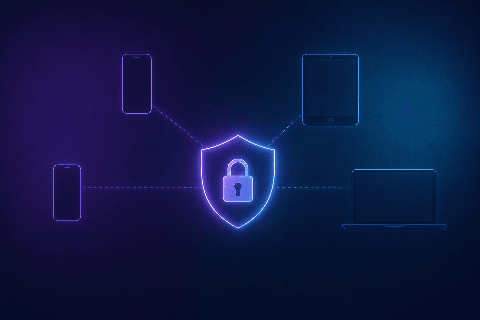Glowing shield and lock with encrypted data streams